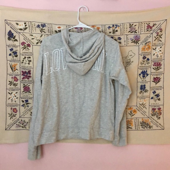 PINK VS Gray Hooded Lightweight Sweatshirt - Picture 2 of 5